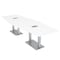 Skutchi Designs 45 in W, 120 in L, 29 in H, Engineered Wood Top, White HAR-HEX.IR-46x119-DOU-ELEC-XD09 - alternate 1